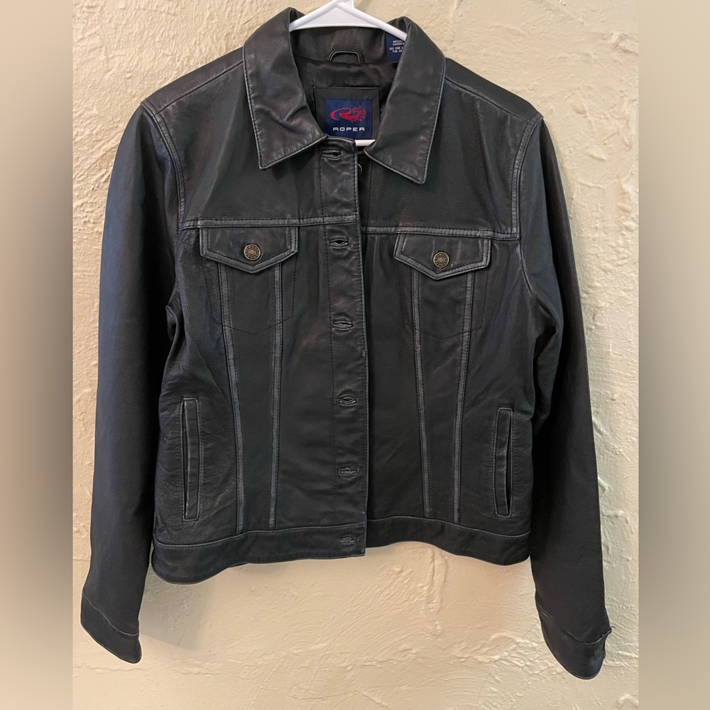 Roper Black Leather Jacket